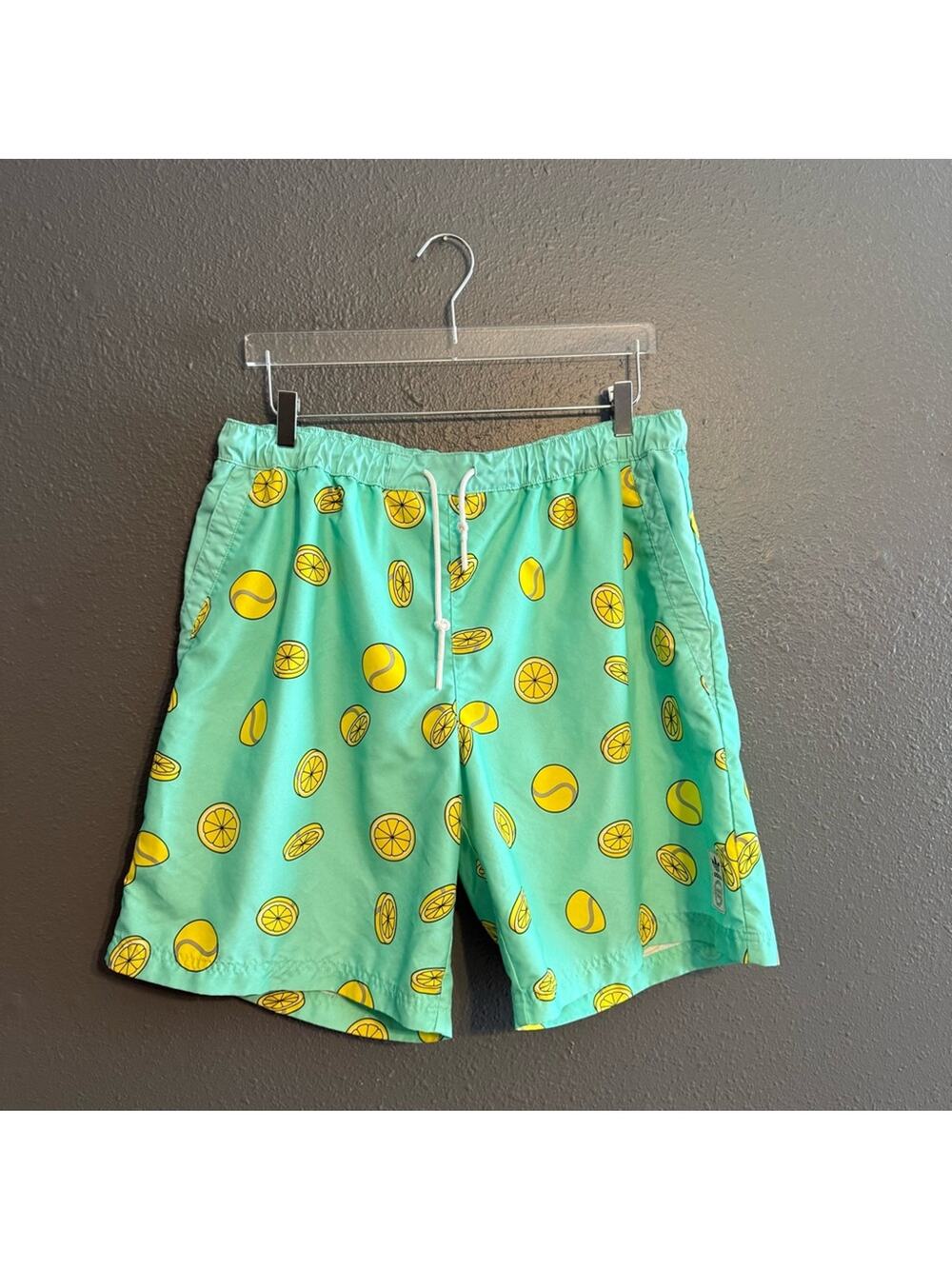 Adidas Lemon Tennis Ball Swim Trunks Size XL